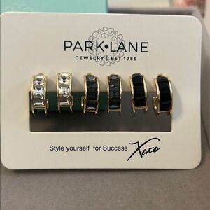 Park Lane Gold and Black Earring Trio